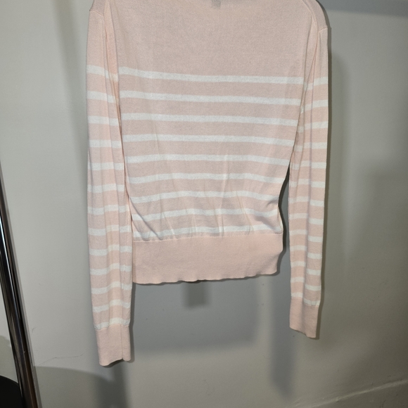 J. Crew Light Pink Striped Cardigan small - Picture 2 of 4